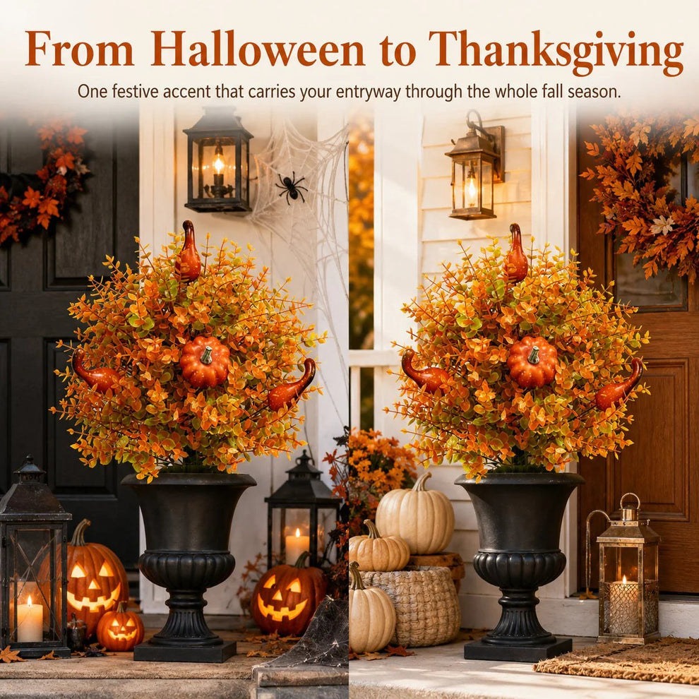 🔥Last Day 50% OFF – Artificial Fall Pumpkin Tree Stakes🍂
