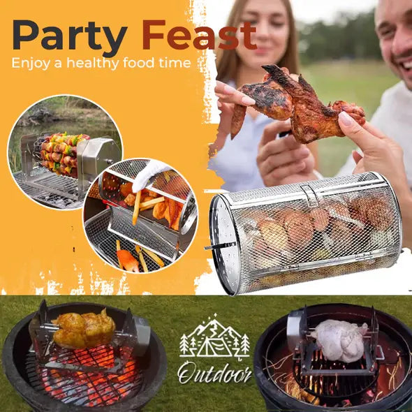🔥HOT SALE 50% OFF 💖Stainless Steel Rotating Grill