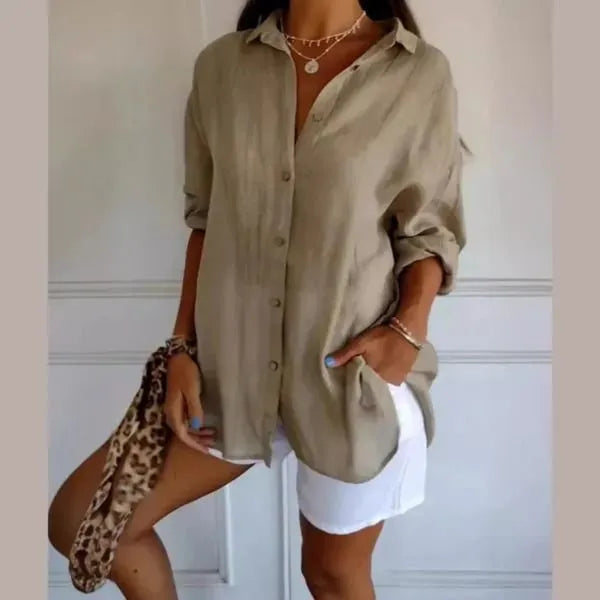 🌷LAST DAY SALE 49% OFF - Classic Pleated Textured Single-Breasted Lapel Shirt for Women