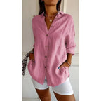 🌷LAST DAY SALE 49% OFF - Classic Pleated Textured Single-Breasted Lapel Shirt for Women